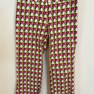 Trina Turk Pink and Green Cropped Pants